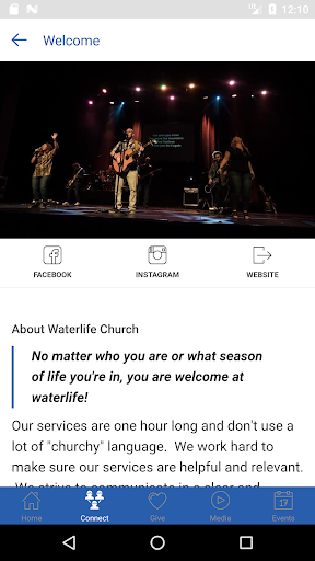 Android application Waterlife Church screenshort
