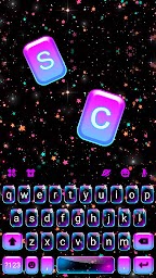 Glitter Star Sky Keyboard Background