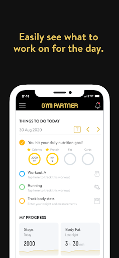 Android application Gym Partner: Training screenshort