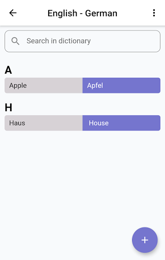 Android application My dictionary screenshort
