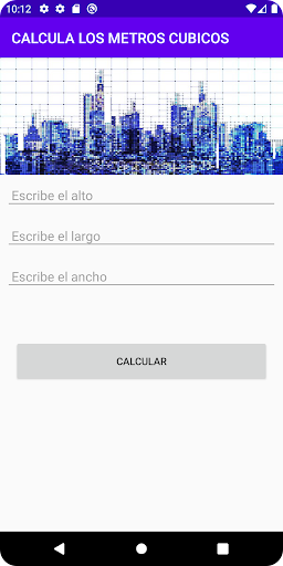 Android application Calculadora de Metros Cúbicos screenshort