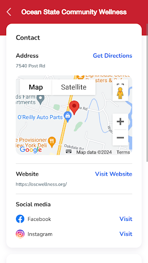 Android application Ocean State Community Wellness screenshort
