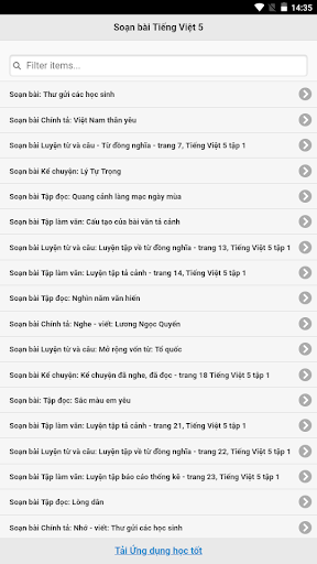 Android application Soạn bài Tiếng Việt 5 screenshort