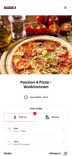Android application Passion 4 Pizza Ireland screenshort
