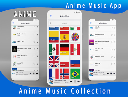 Android application Anime Music App screenshort