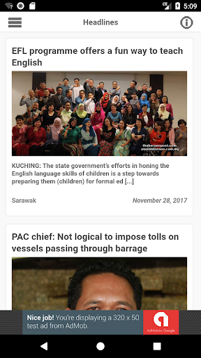 Android application Borneo Post Online screenshort