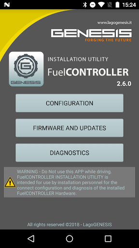 Android application LagoGENESIS FuelCONTROLLER ins screenshort