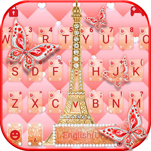 Red Glitter Paris Keyboard The logo