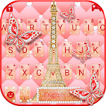 Cover Image of डाउनलोड Red Glitter Paris Keyboard The  APK