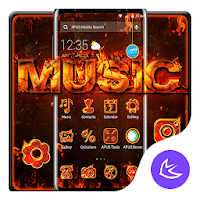 Flame Music APUS Launcher theme