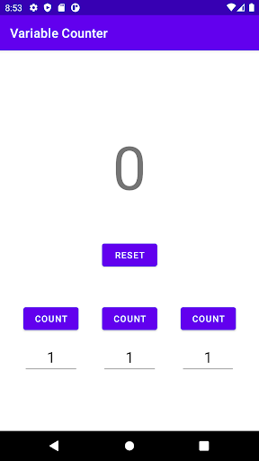 Android application variable counter screenshort