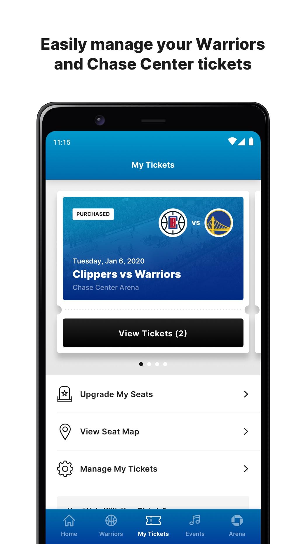 Android application Golden State Warriors & Chase Center screenshort