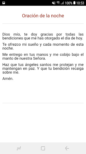 Android application Oración de la noche screenshort