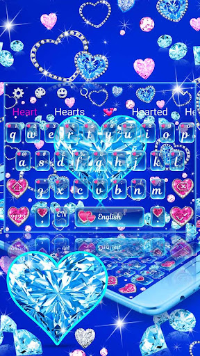 Blue Hearts Crystal Diamonds