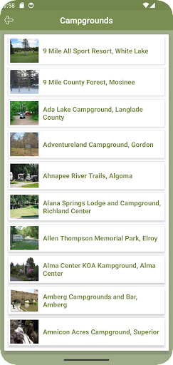 Wisconsin Campgrounds Screen 3
