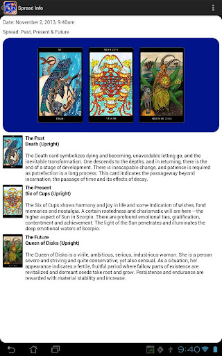 Screenshot of Rosetta Tarot