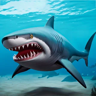 Angry White Shark Games 3d apk