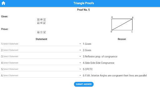 Geometry Two Column Proofs Screen 2