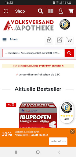Android application Volksversand Versandapotheke screenshort
