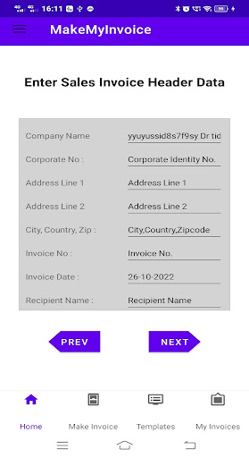 MakemyInvoice Screen 3