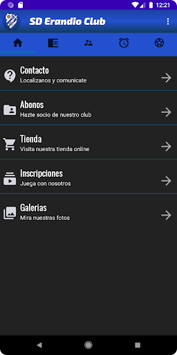 Android application SD Erandio Club screenshort