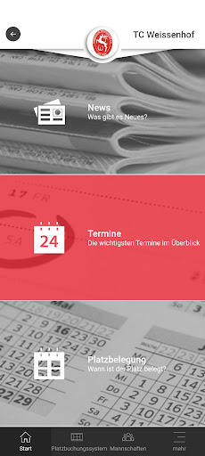 Android application TC Weissenhof screenshort