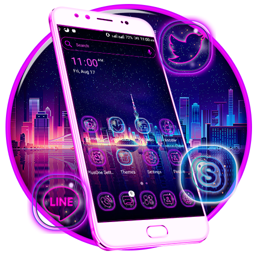 Neon City Launcher Theme logo