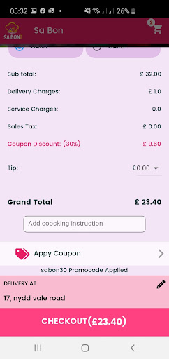 Android application Turmeric Takeaway screenshort