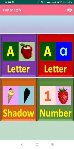 Android application Fun Match for Kids screenshort