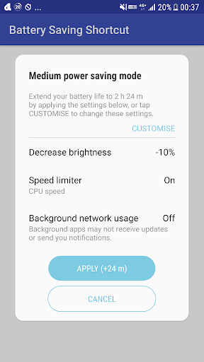 Battery Saving Shortcut Screen 2