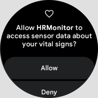 HRMonitor for Wear OS Screen 2