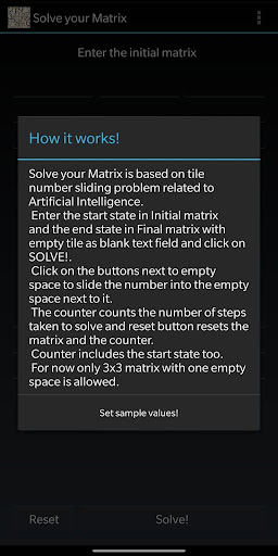 Solve Your Matrix Screen 2
