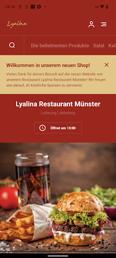 Android application Lyalina Restaurant Münster screenshort