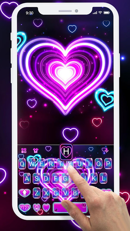 Neon 3d Heart Keyboard Theme - 7.1.5_0331 - (Android)