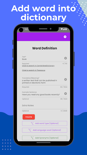 Your Vocabulary Notebook Screen 2