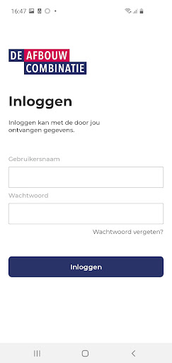 Android application Afbouwcombinatie Zwolle screenshort