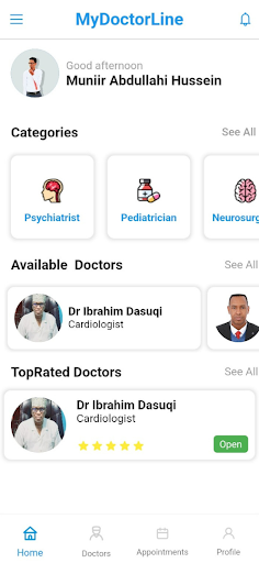 Android application mydoctorline screenshort