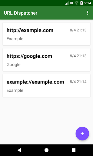 Android application URL Dispatcher screenshort