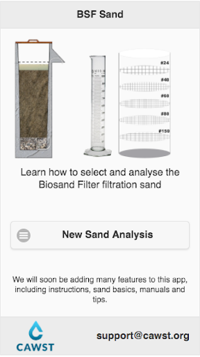 Android application Biosand Filter Sand (BSF) screenshort