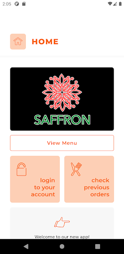 Android application Saffron Restaurant DN8 screenshort