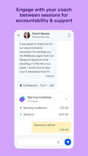 Screenshot of Shimmer: ADHD Coaching