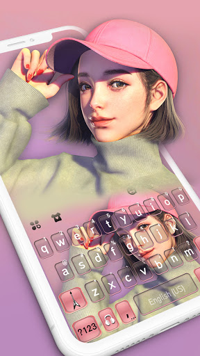 Android application CGI Beauty Girl Keyboard Theme screenshort