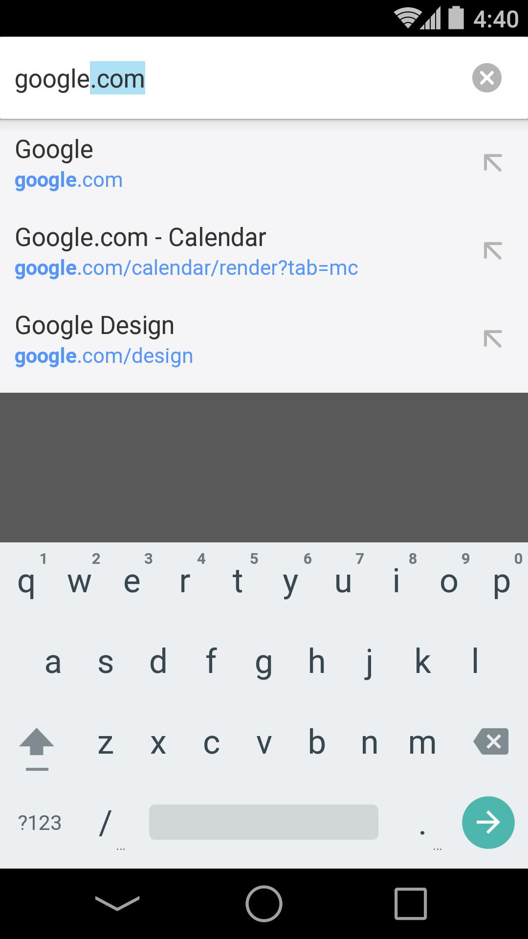 Android application Chrome Beta screenshort