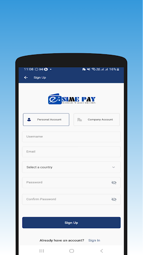 Android application Sime Pay screenshort