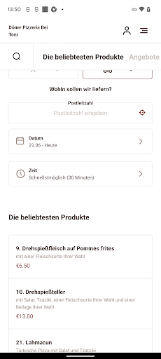 Döner Pizzeria Bei Toni Screen 3