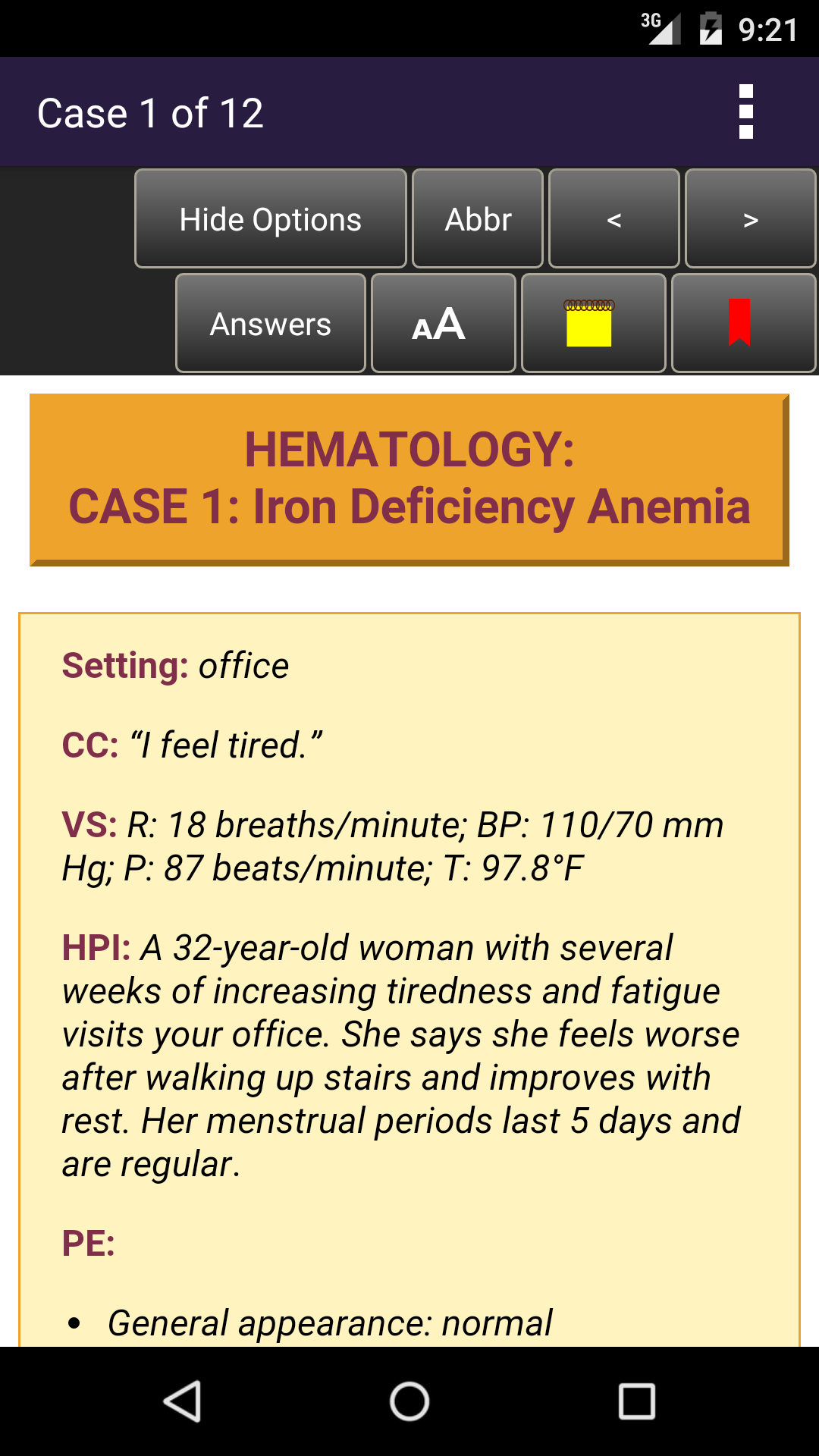 Android application Internal Medicine CCS for the USMLE Step 3 screenshort