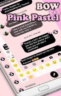 SMS Messages Bow Pink Pastel Theme 320 APK screenshots 5
