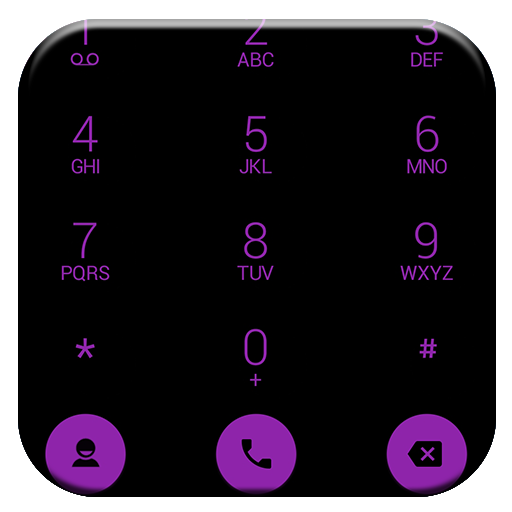 Dialer Theme Flat Black Purple
