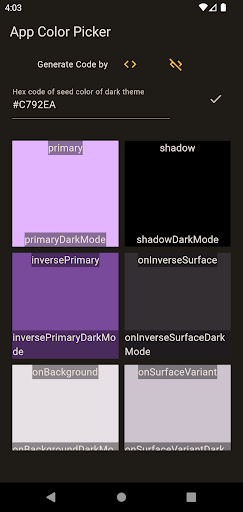 Android application Color Picker for Flutter screenshort