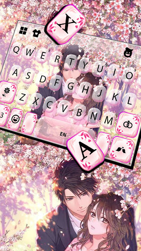 Sakura Couple Love Keyboard Ba Screen 2